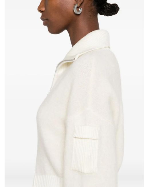 Canada Goose White Zip-Front Cardigan