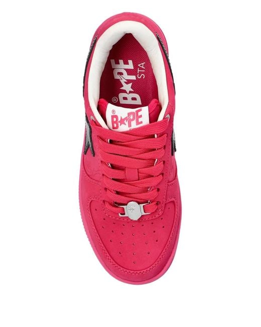 A Bathing Ape Pink Baskets À Étoiles Appliquées