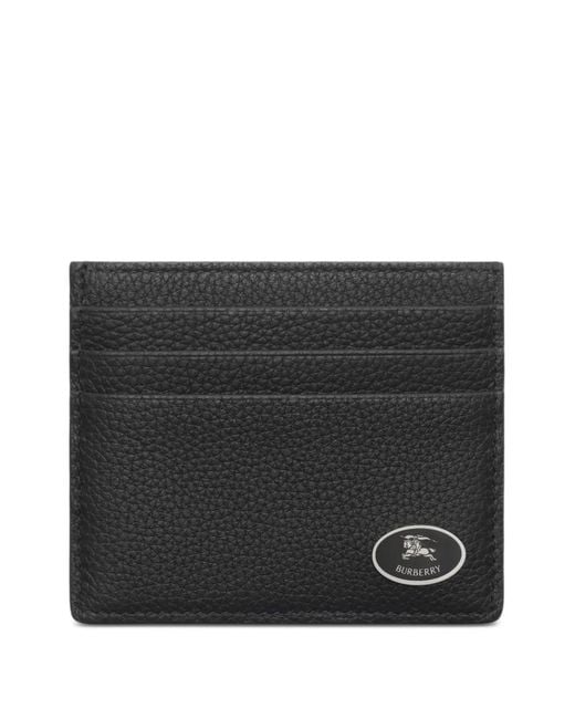 Burberry Black Tall Knight Stamp Card Case for men