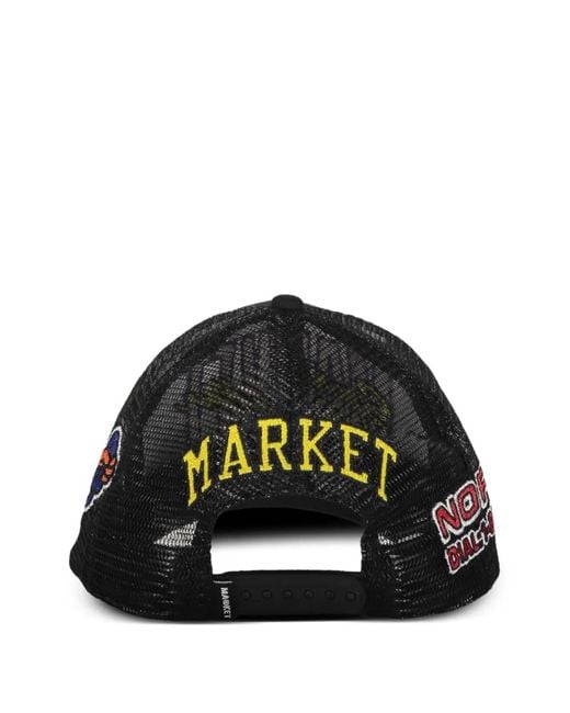 Market Red Mesh-Panel Baseball Cap for men
