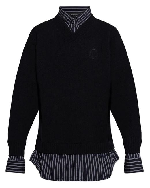 Balenciaga Blue Layered Sweater for men