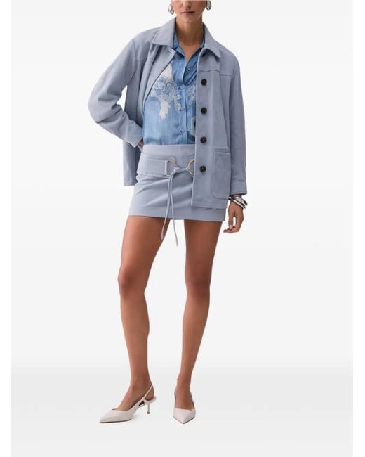 Liu Jo Blue Button Suede Jacket
