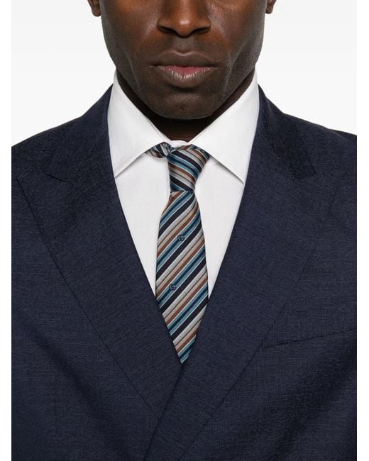 Boss Blue Wool Double-Breasted Suit for men
