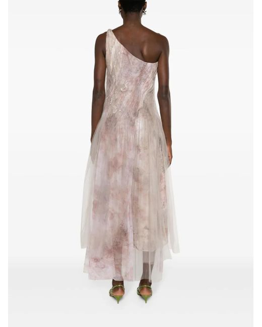 Ralph Lauren Purple Bristowe One-Shoulder Asymmetric Dress