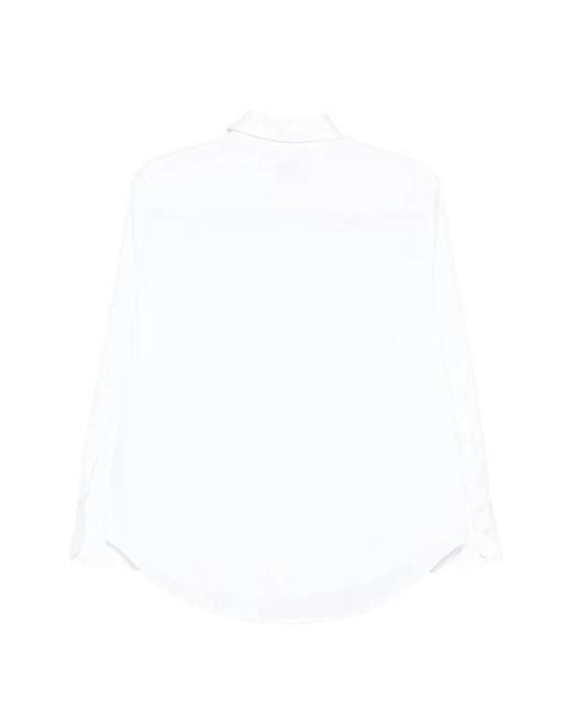 Sa Su Phi White Long-Sleeve Button Blouse