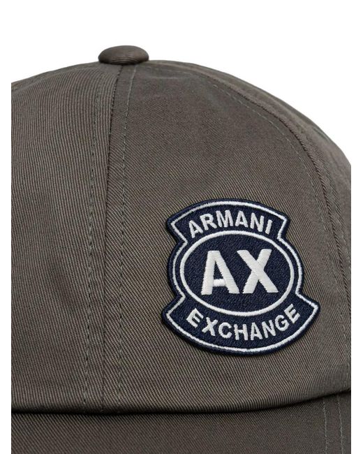 ARMANI EXCHANGE Gray Logo-Patch Baseball Cap for men