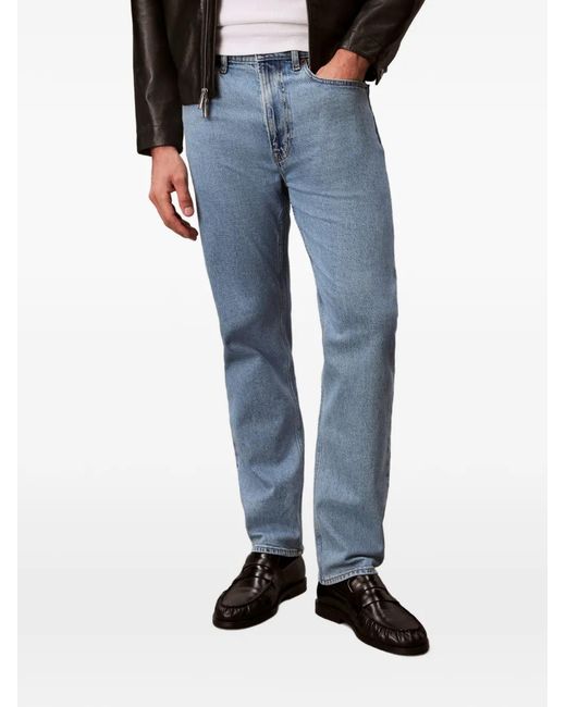 Calvin Klein Blue Logo-Patch Jeans for men