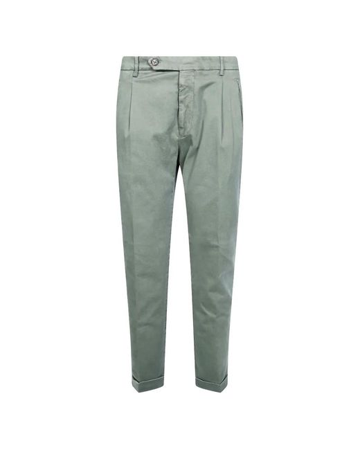 Berwich Green Pleated Turn-Up Trousers for men
