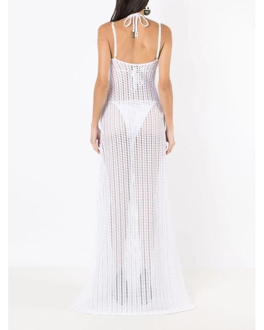 Amir Slama White Open-Knit Maxi Dress