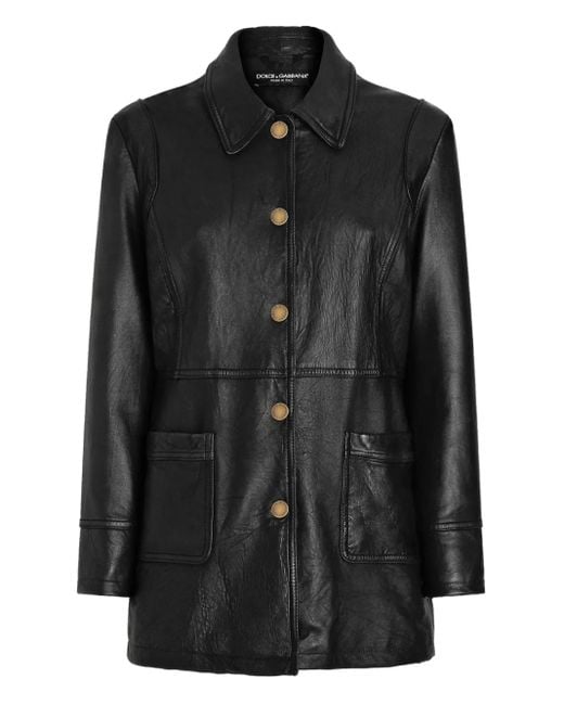 Dolce & Gabbana Black Leather Jacket