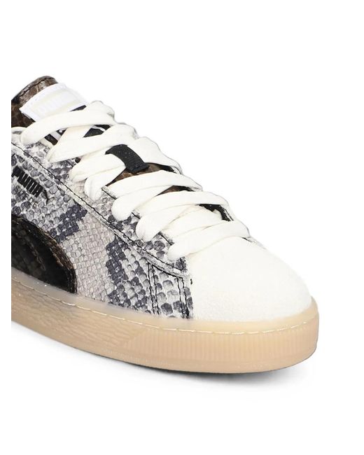 PUMA White Snakeskin-Effect Sneakers for men