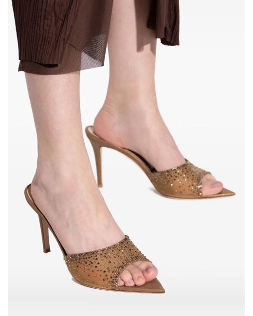 Gianvito Rossi Metallic 85Mm Rania Crystal-Embellished Sandals