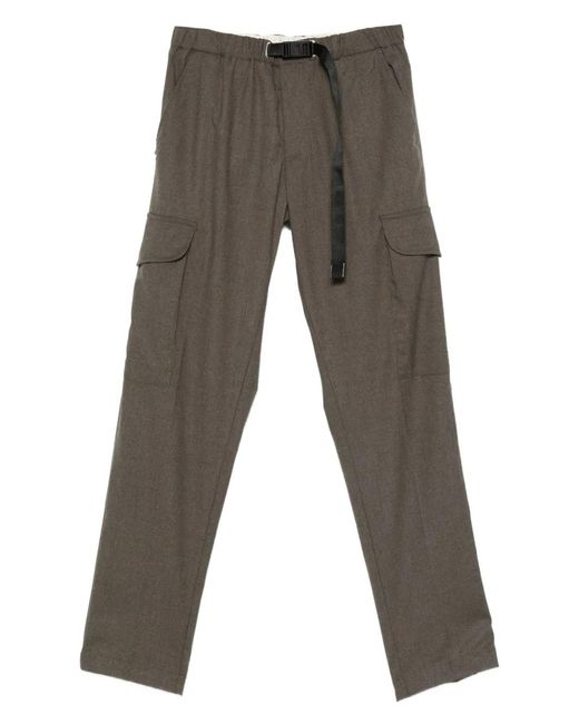 White Sand Gray Belted Trousers for men