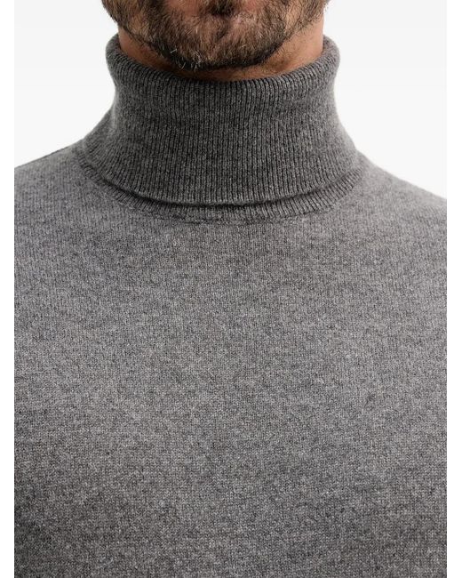Benetton Gray Roll-Neck Long-Sleeve Sweater for men