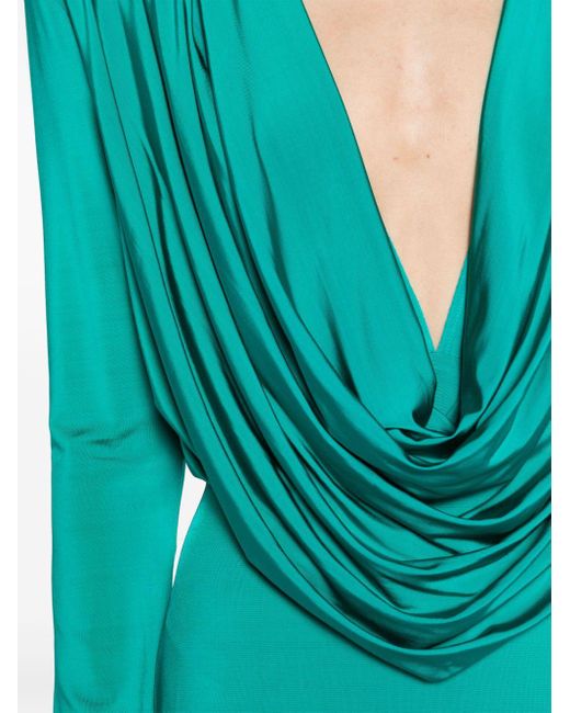 Magda Butrym Green Cowl-neck Column Gown