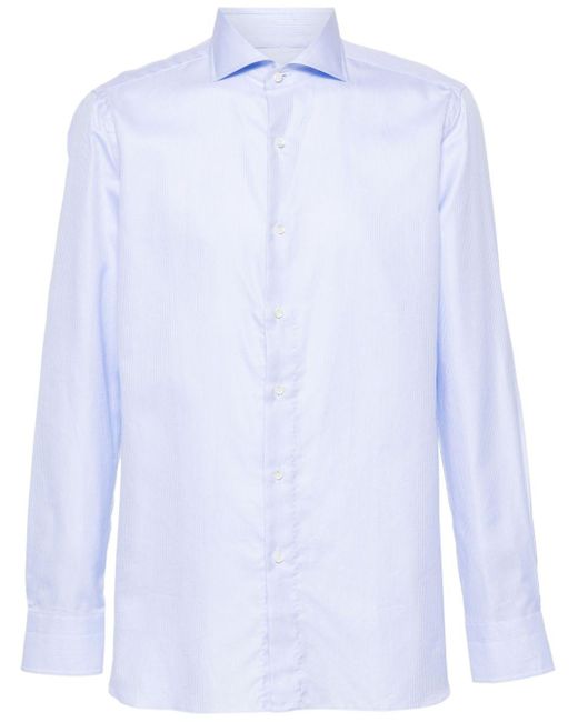 Luigi Borrelli Napoli White Spread-collar Cotton Shirt for men