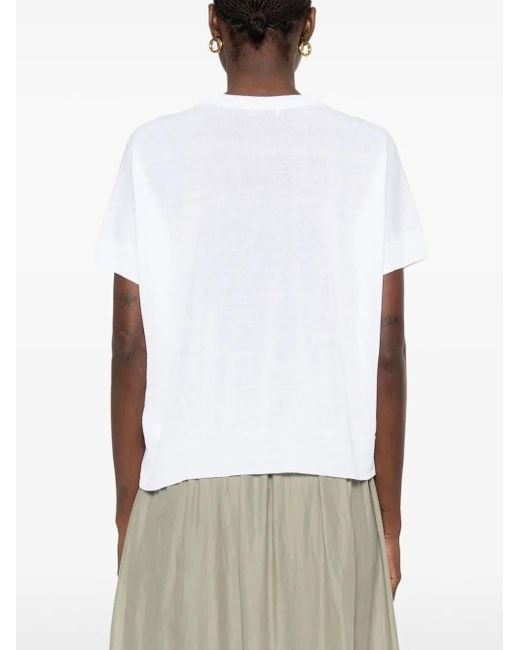 T-Shirt Con Perline di Peserico in White