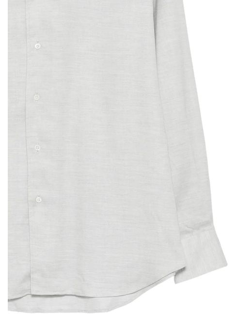 Corneliani White Button-Down Long-Sleeved Shirt for men