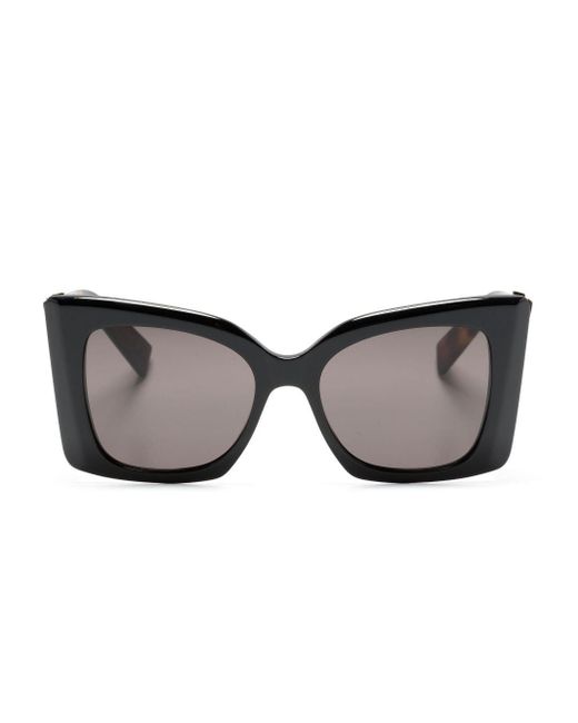 Saint Laurent Gray Blaze Oversize-frame Sunglasses