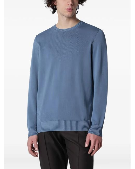 Drumohr Blue Long-Sleeve Crew-Neck Sweater for men