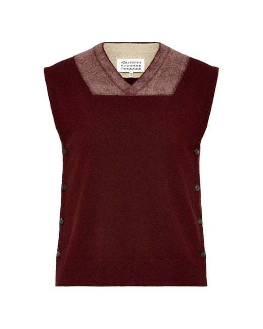 Maison Margiela Red Memory Of Trompe L'Oeil Vest