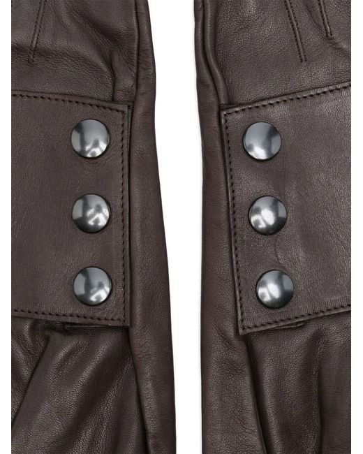Manokhi Gray Leather Gloves