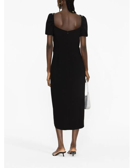 Vestido midi con apliques de strass Self-Portrait de color Black