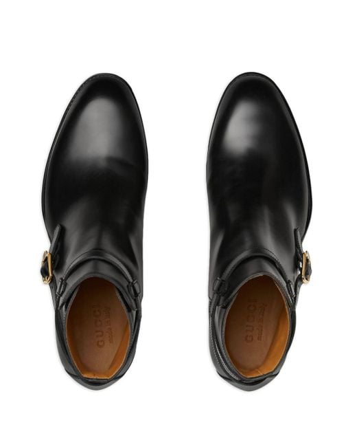 Gucci Ankle Boots Interlocking G aus Leder in Black für Herren
