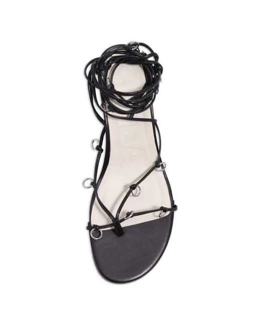 Bimba Y Lola White Piercing-Embellished Lace-Up Heeled Sandals