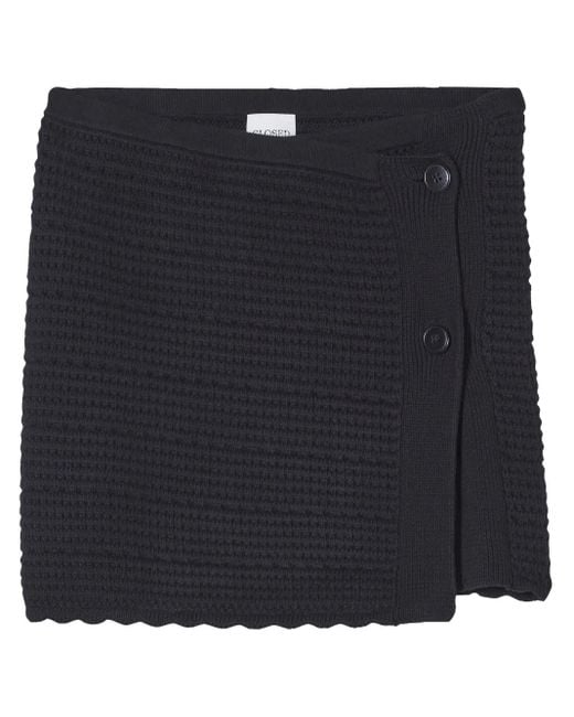 Closed Black Crochet Mini Skirt