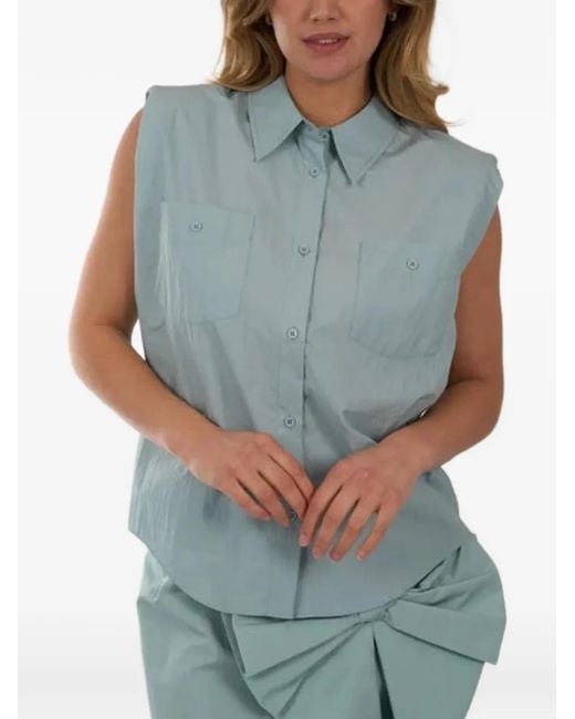 Essentiel Antwerp Blue Sleveeless Shirt