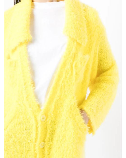Undercover Yellow Brushed Knitted Coat