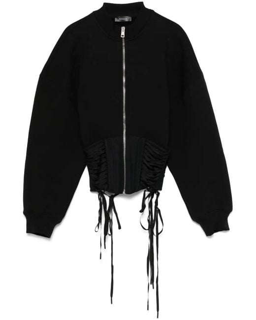 Mugler Black Laced Corset Sweatshirt