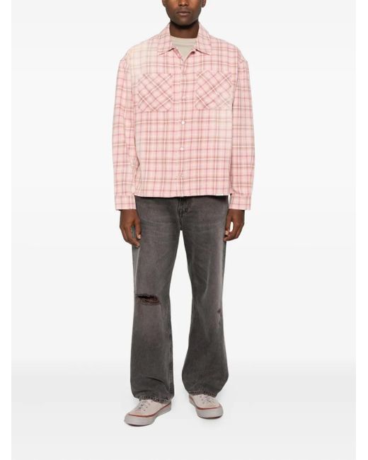 Represent Pink Checked Shirt for men