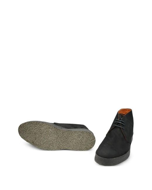Andrea Ventura Firenze Black Lace-Up Suede Desert Boots for men