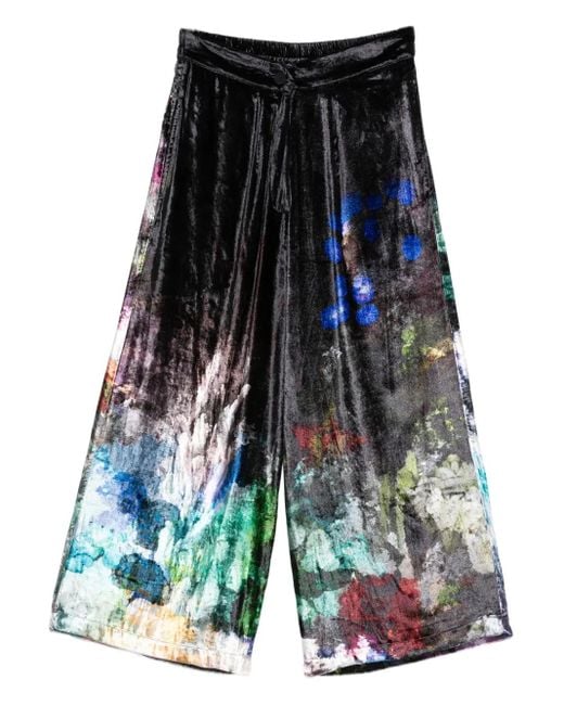 Yavi Blue Printed Drawstring Trousers