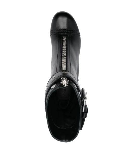 Alexander McQueen Slash レザーアンクルブーツ 90mm Black