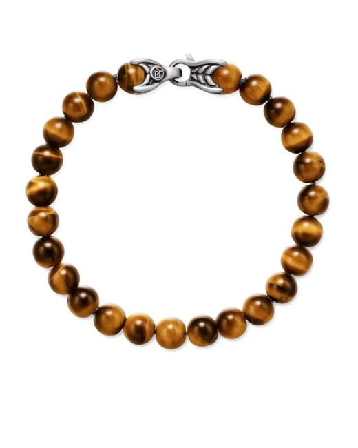 David Yurman Brown Sterling Spiritual Beads Bracelet (8Mm) for men