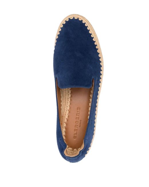 Robert Clergerie Blue Calf-Suede Slippers