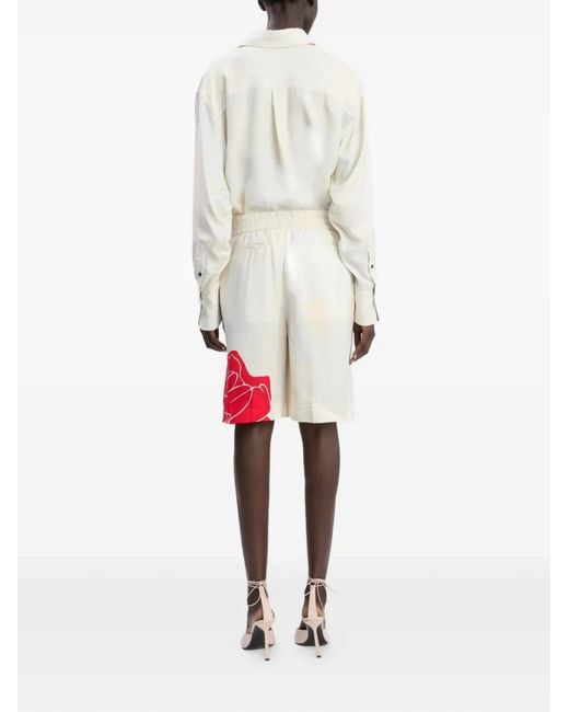 Victoria Beckham White Natural Flower Shorts