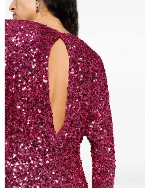 P.A.R.O.S.H. Red Sequin-Embellished Minidress