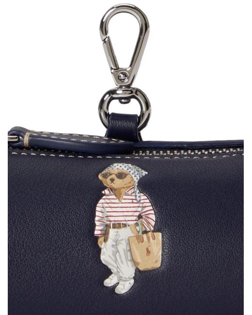 Polo Ralph Lauren Blue Polo Bear Leather Coin Purse