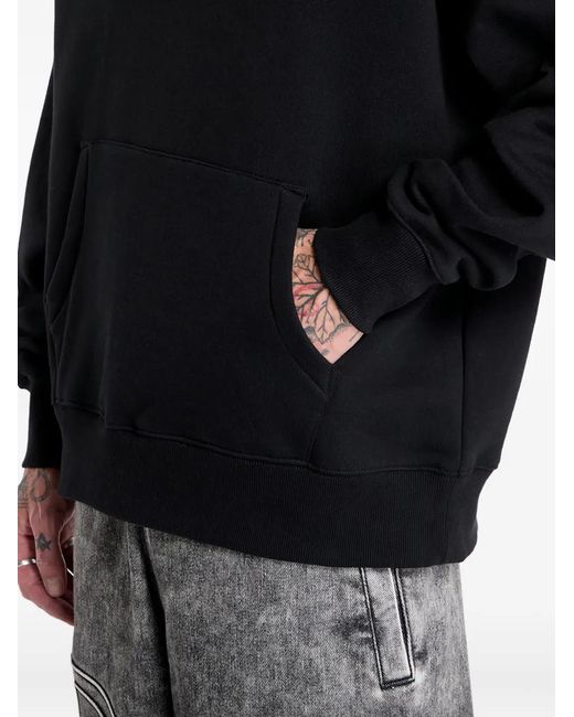 Pleasures Black Logo-Detail Hoodie for men