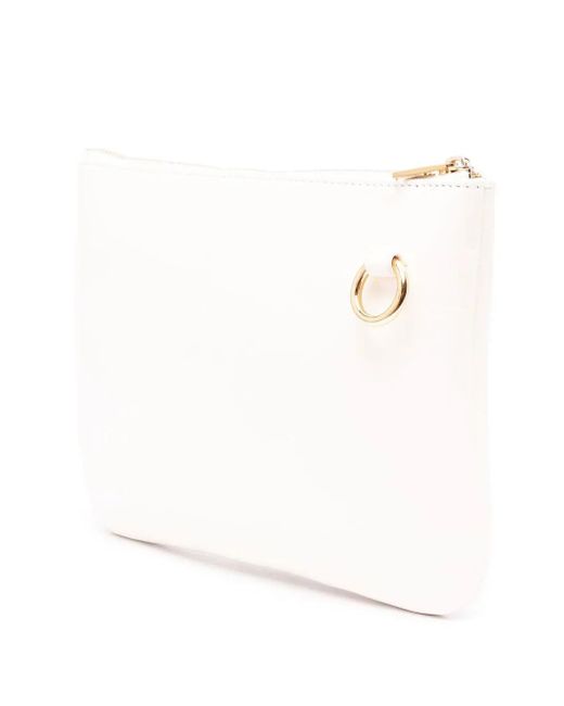 Jil Sander White Medium Leather Crossbody Bag