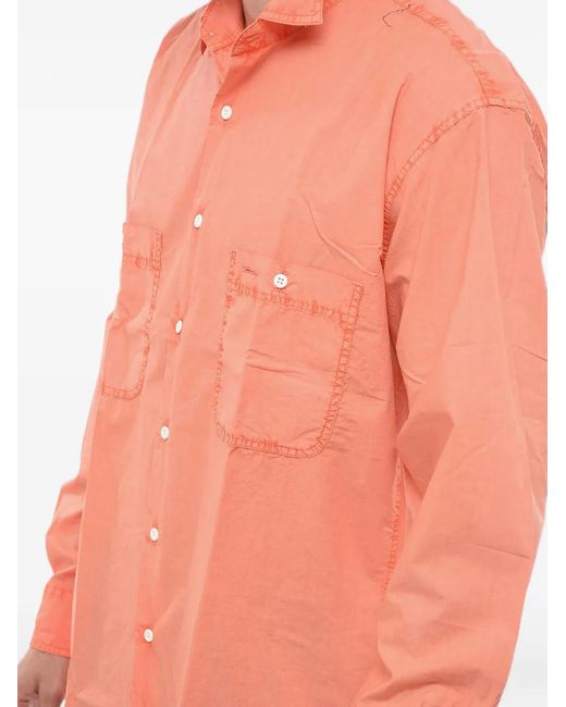 Aspesi Orange Patch-Pocket Long-Sleeve Shirt for men