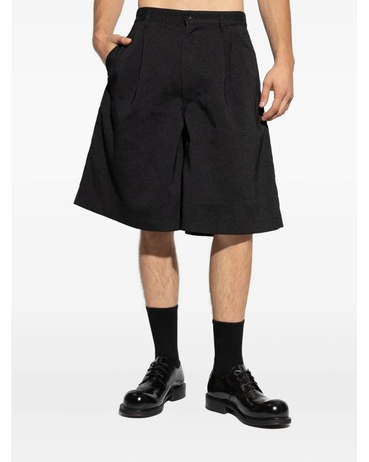 Comme des Garçons Black Pleated Patch-Pocket Shorts for men