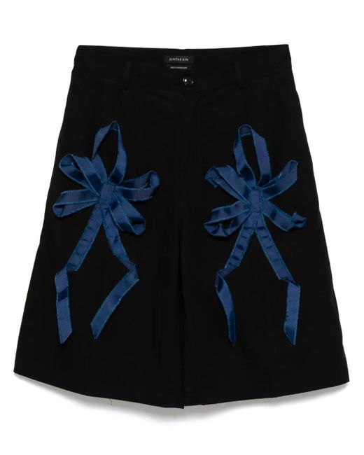 メンズ JUNTAE KIM アップリケ ショートパンツ Black