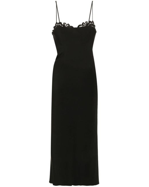 Ermanno Scervino Black Lace-detailed Midi Dress