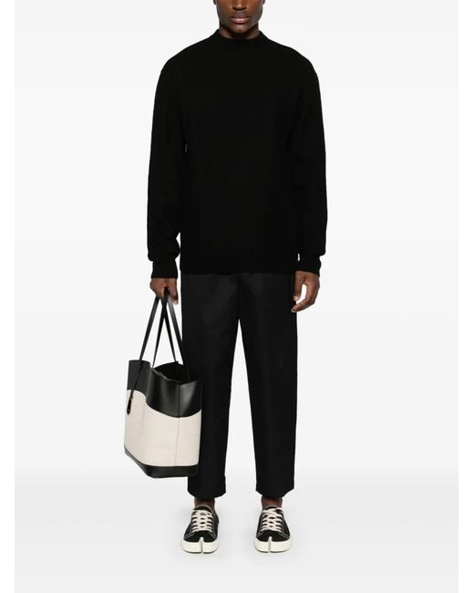Jil Sander Black Logo Sweater for men