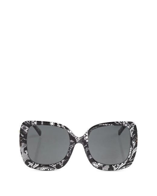 Dolce & Gabbana Gray Lace Square Frame Sunglasses